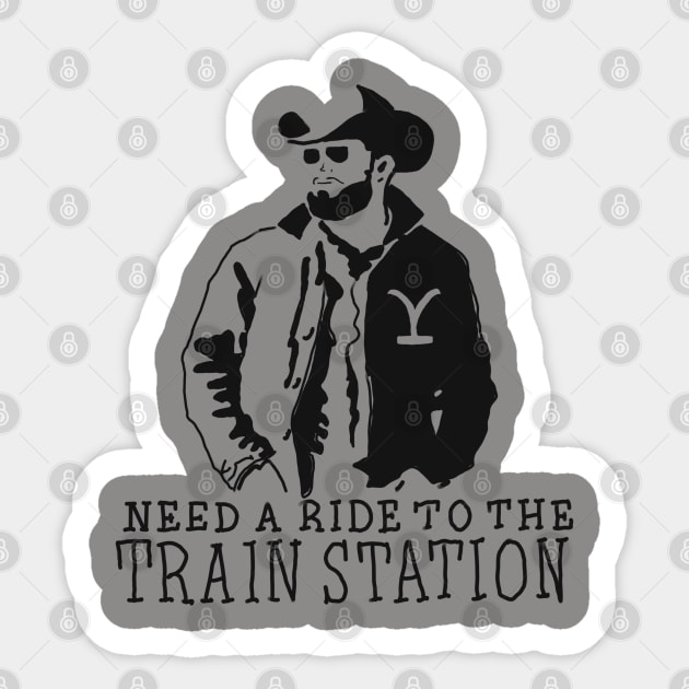 RIP Need a Ride to the Train Station Sticker by Sheila’s Studio